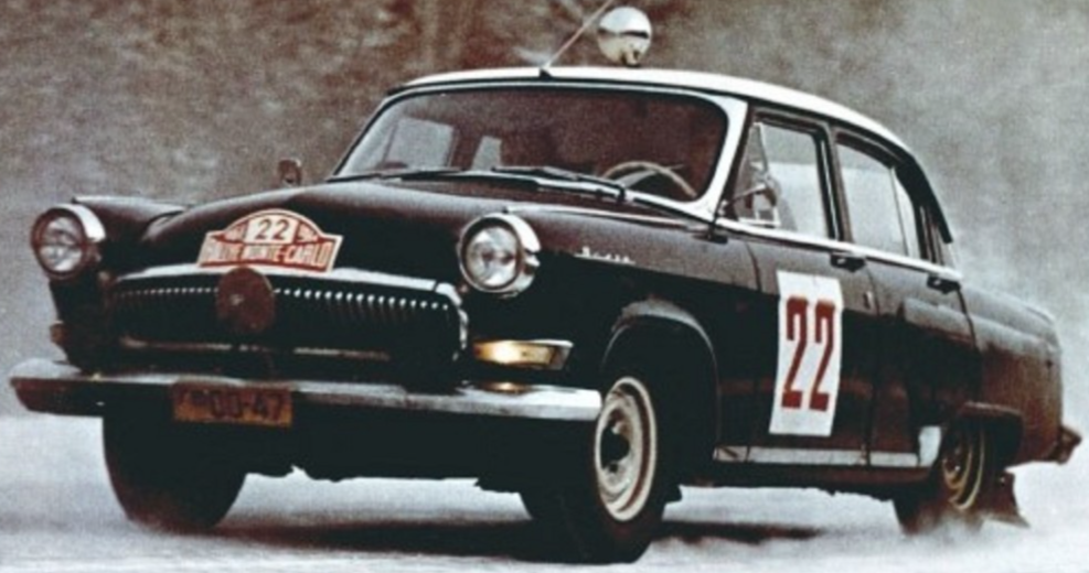 Photo Suchkov, Shchavelev – GAZ-21 Volga – Rallye Monte-Carlo Neige 1964 – 15×20