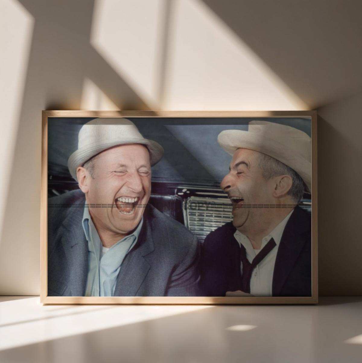 Photo Louis de Funès & Bourvil – Le Corniaud (1965) – Scène Culte Cinéma – 15×20