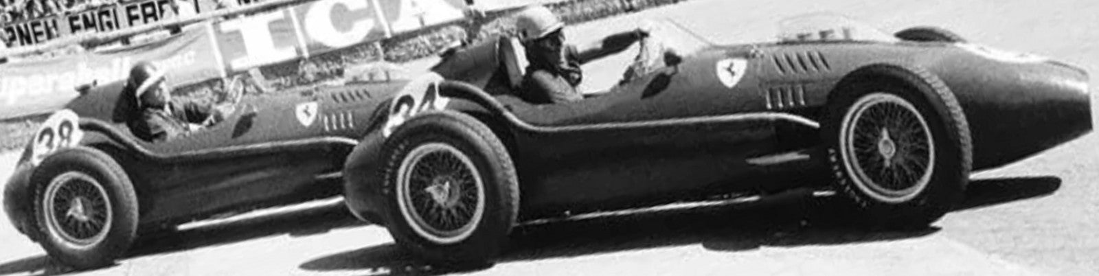 Photo L. Musso & M. Hawthorn – Ferrari Dino 246 – GP F1 Monaco (1958) – 15×20