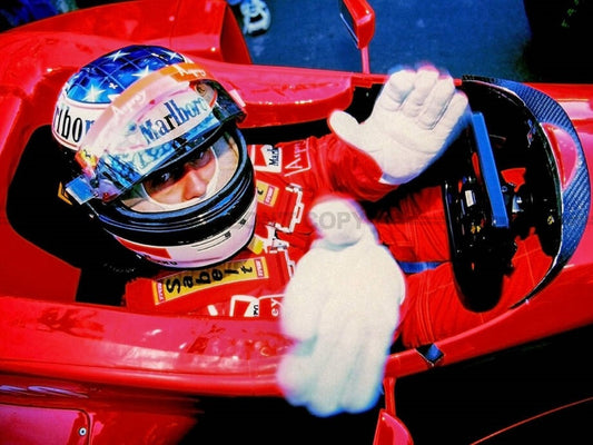 Photo Michael Schumacher – GP d'Argentine F1 1998 – Le Salut du Champion – 15×20