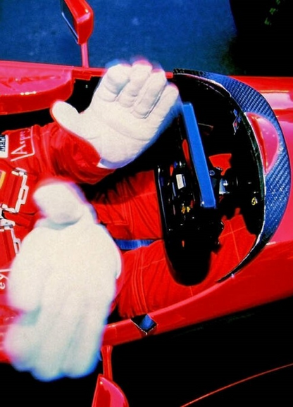 Photo Michael Schumacher – GP d'Argentine F1 1998 – Le Salut du Champion – 15×20
