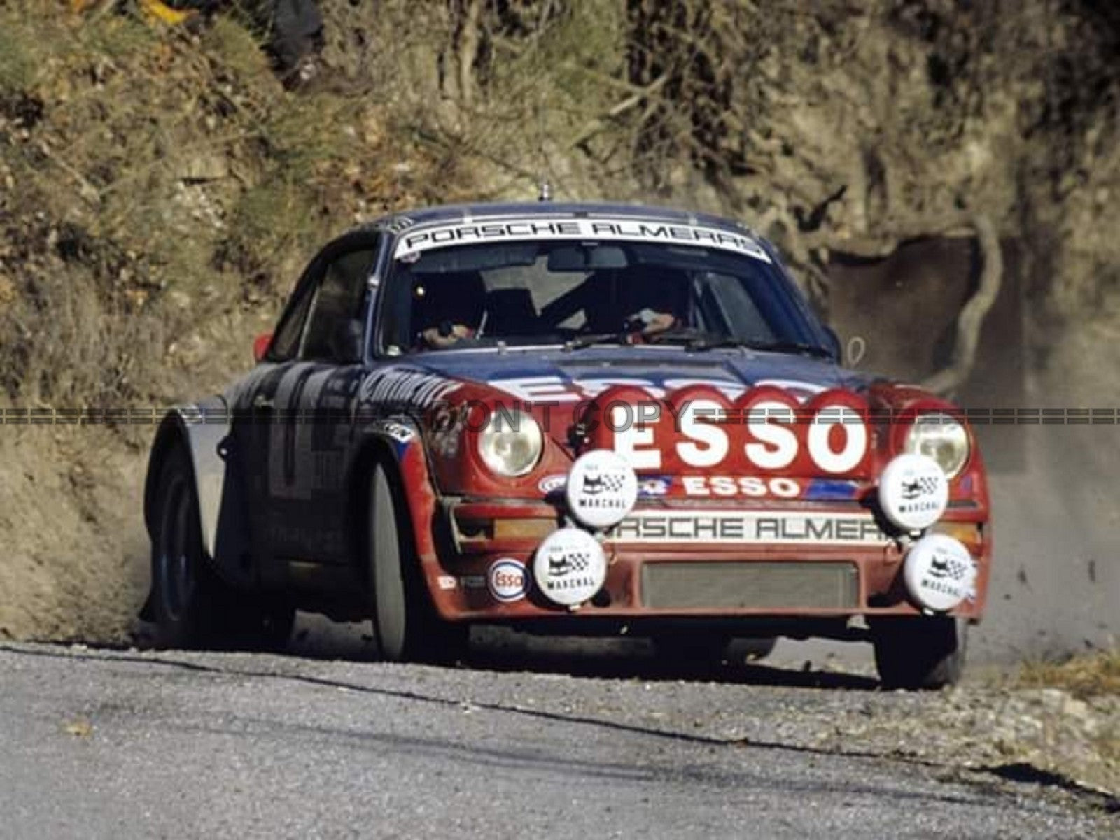 Photo J-L Therier & M. Vial – Porsche 911 SC – Rallye Monte-Carlo (1982) – 15×20