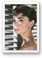 Photo Encadrée Audrey Hepburn - Couleur - (Cadre Bois Blanc) - 15x20