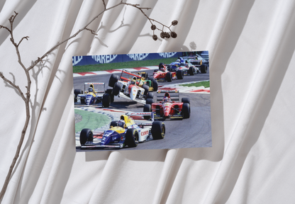 Photo Ayrton Senna – Duel avec Damon Hill – GP de Monza 1993 – Formule 1 – 15×20