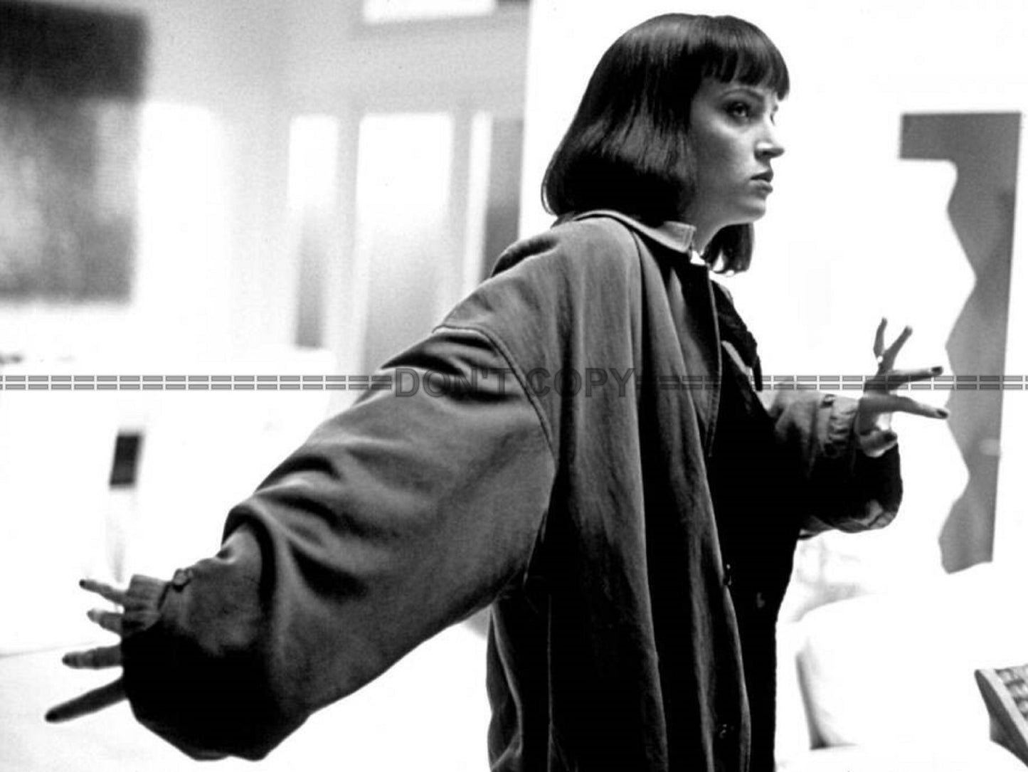 Photo Uma Thurman – Pulp Fiction (1994) – Portrait Cinéma Noir & Blanc – 15×20