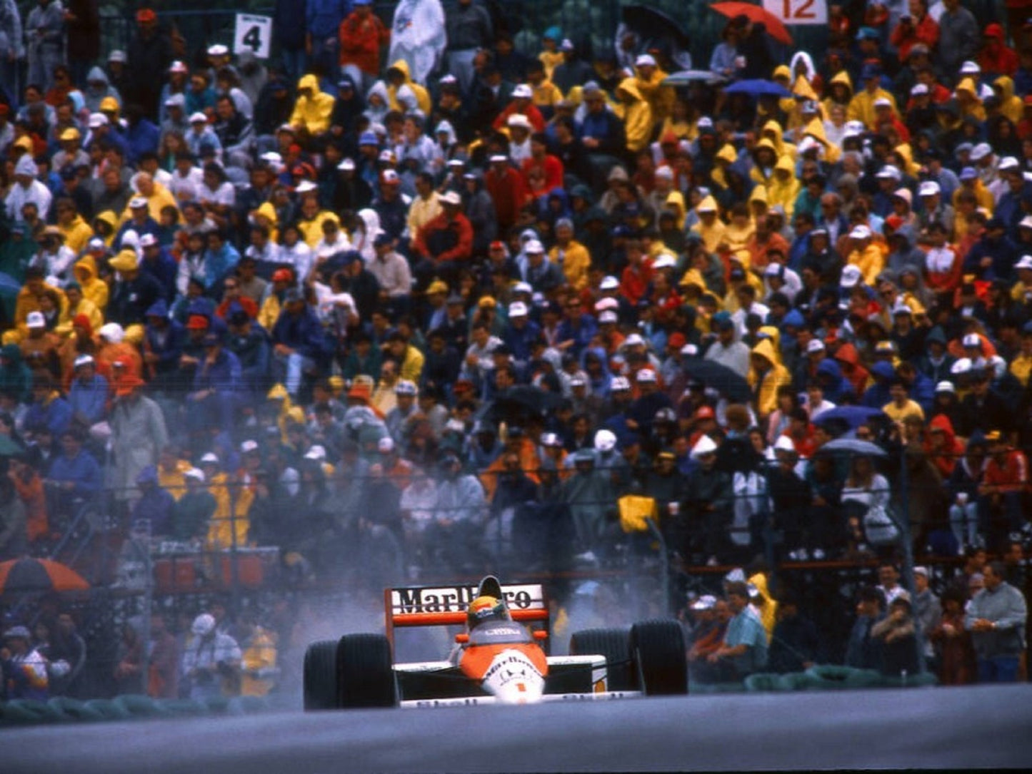Photo Ayrton Senna – Essais GP d’Australie 1991 (Adelaide) Sous la pluie – 15×20