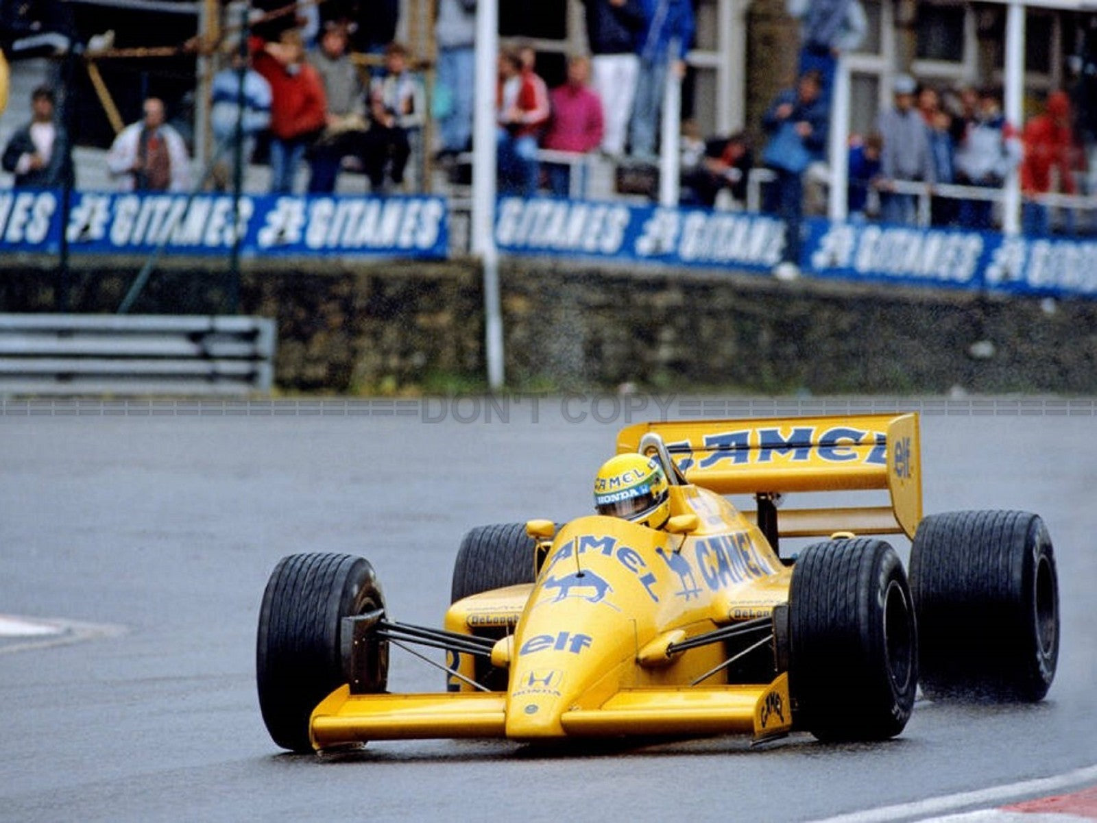 Photo Ayrton Senna - Lotus-Honda – GP de Belgique 1987 Spa-Francorchamps – 15×20