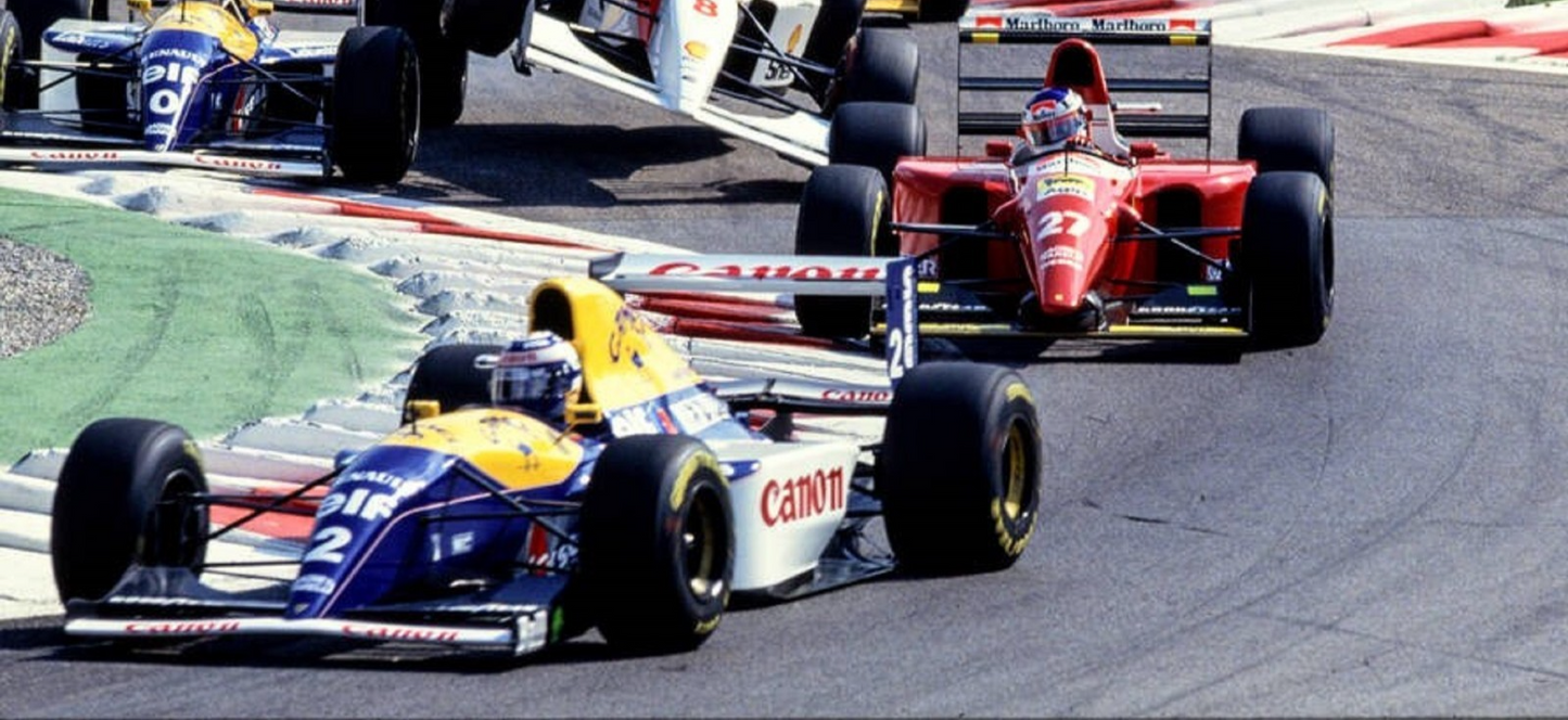 Photo Ayrton Senna – Duel avec Damon Hill – GP de Monza 1993 – Formule 1 – 15×20