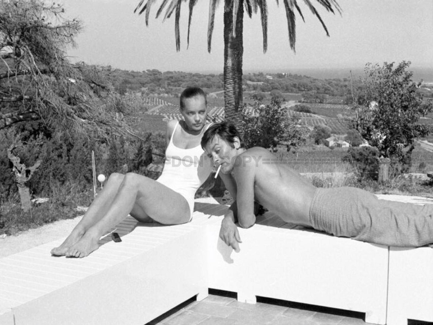 Photo Alain Delon et Romy Schneider - La Piscine (1969) - Noir et blanc - 15×20