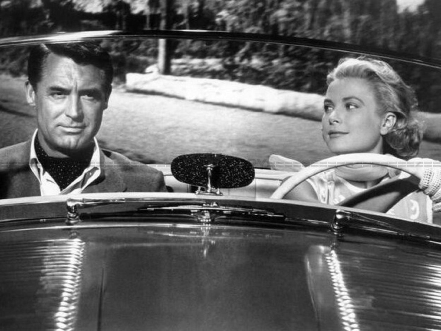 Photo Cary Grant et Grace Kelly - La Main au collet 1955 - Noir et blanc - 15×20
