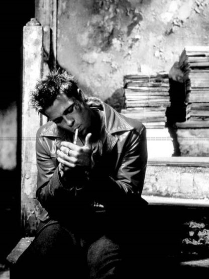 Photo Brad Pitt - Tyler Durden dans Fight Club (1999) - Noir et blanc - 15×20