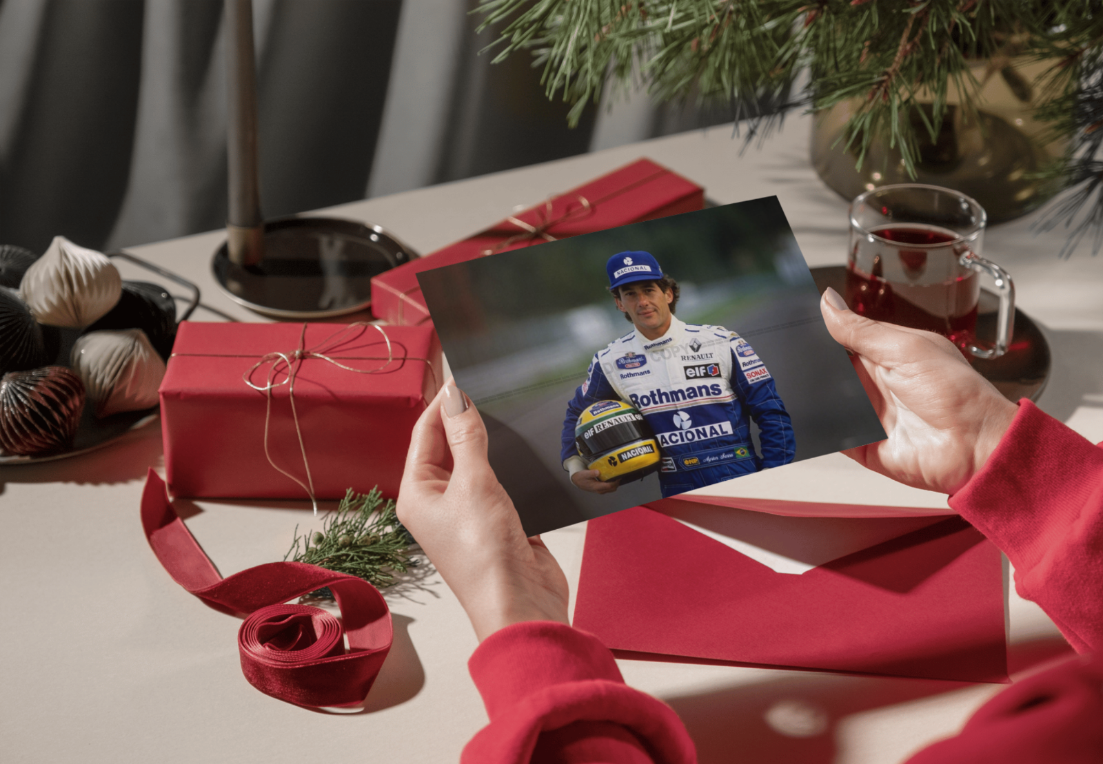 Photo Ayrton Senna – Portrait F1 Williams Renault 1994 – Casque Nacional – 15×20