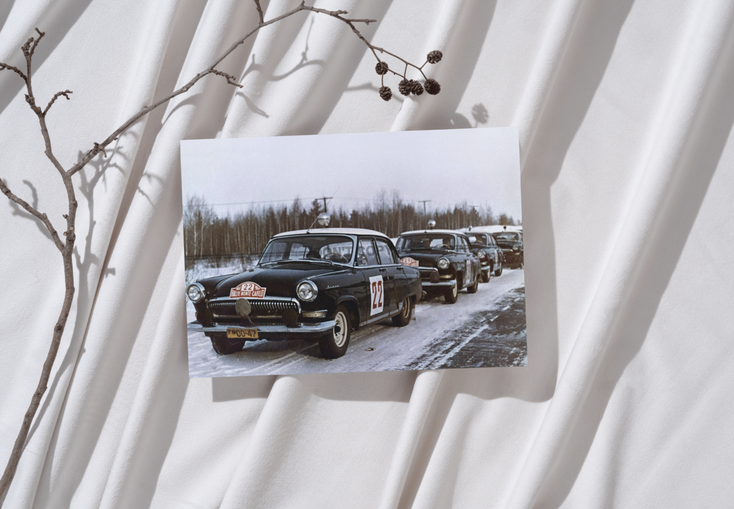 Photo Suchkov, Shchavelev – GAZ-21 Volga – Rallye Monte-Carlo Hiver 1964 – 15x20