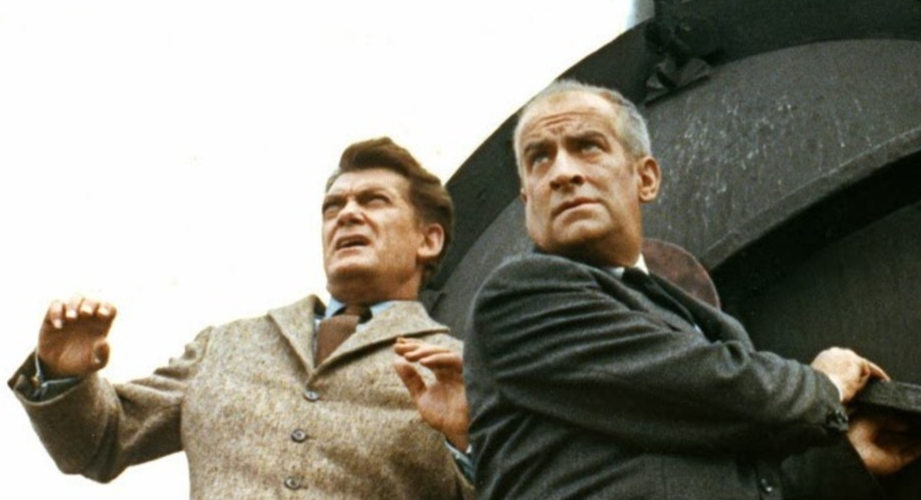 Photo Jean Marais & Louis de Funès – Fantômas 1964 – Scène Action Train – 15×20