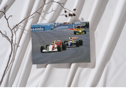 Photo Ayrton Senna & Alain Prost – GP d’Afrique du Sud (1993) – Duel F1 – 15x20