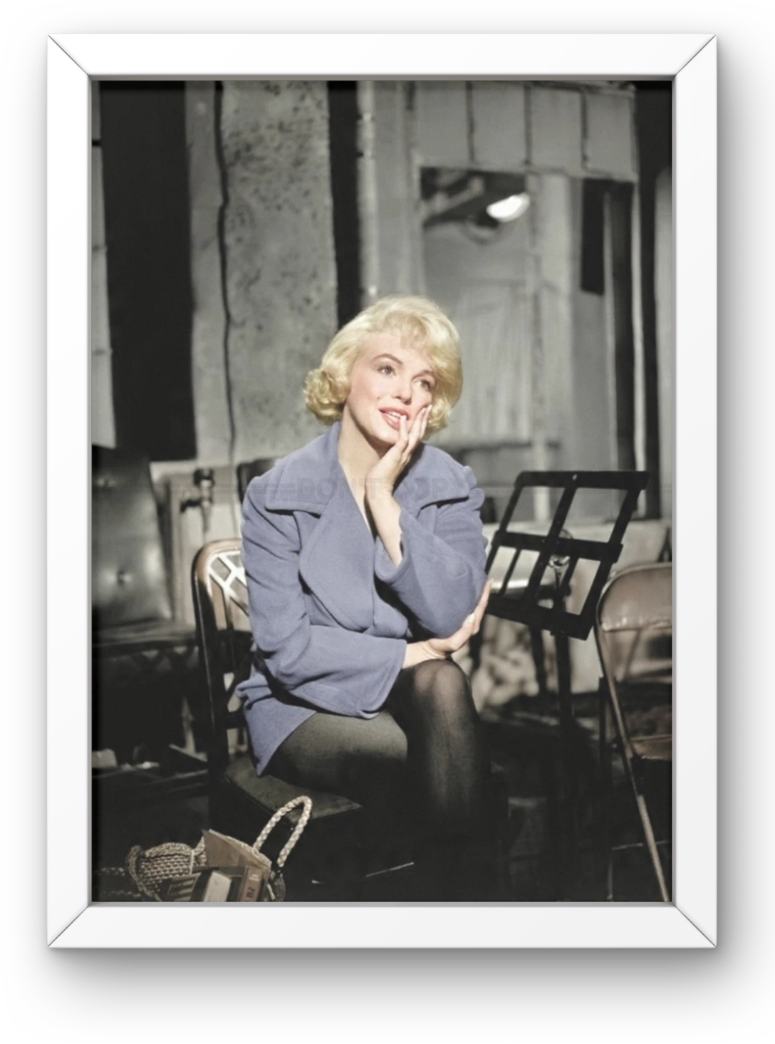 Photo Encadrée Marilyn Monroe - Le Milliardaire 1960 - Cadre Bois Blanc - 15x20
