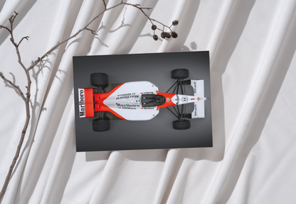 Photo McLaren Honda MP4/6 de Ayrton Senna – Champion GP du Brésil (1991) – 15×20