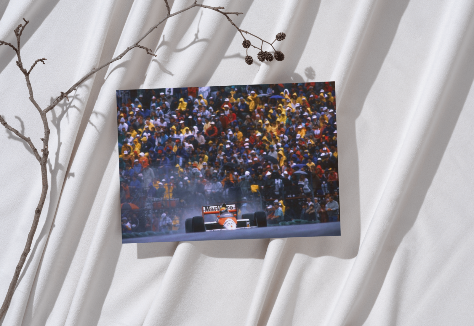 Photo Ayrton Senna – Essais GP d’Australie 1991 (Adelaide) Sous la pluie – 15×20