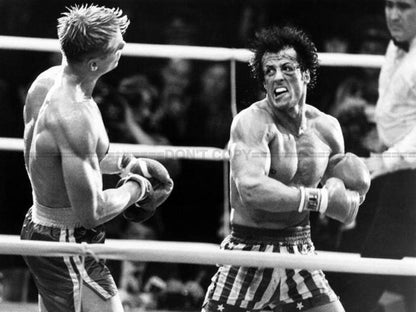 Photo Encadrée Sylvester Stallone & Dolph Lundgren - Rocky IV (1985) - 15×20