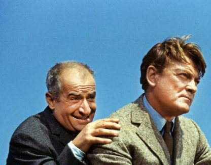 Photo Louis de Funès & Jean Marais – Fantômas (1964) – Scène Action Moto – 15×20