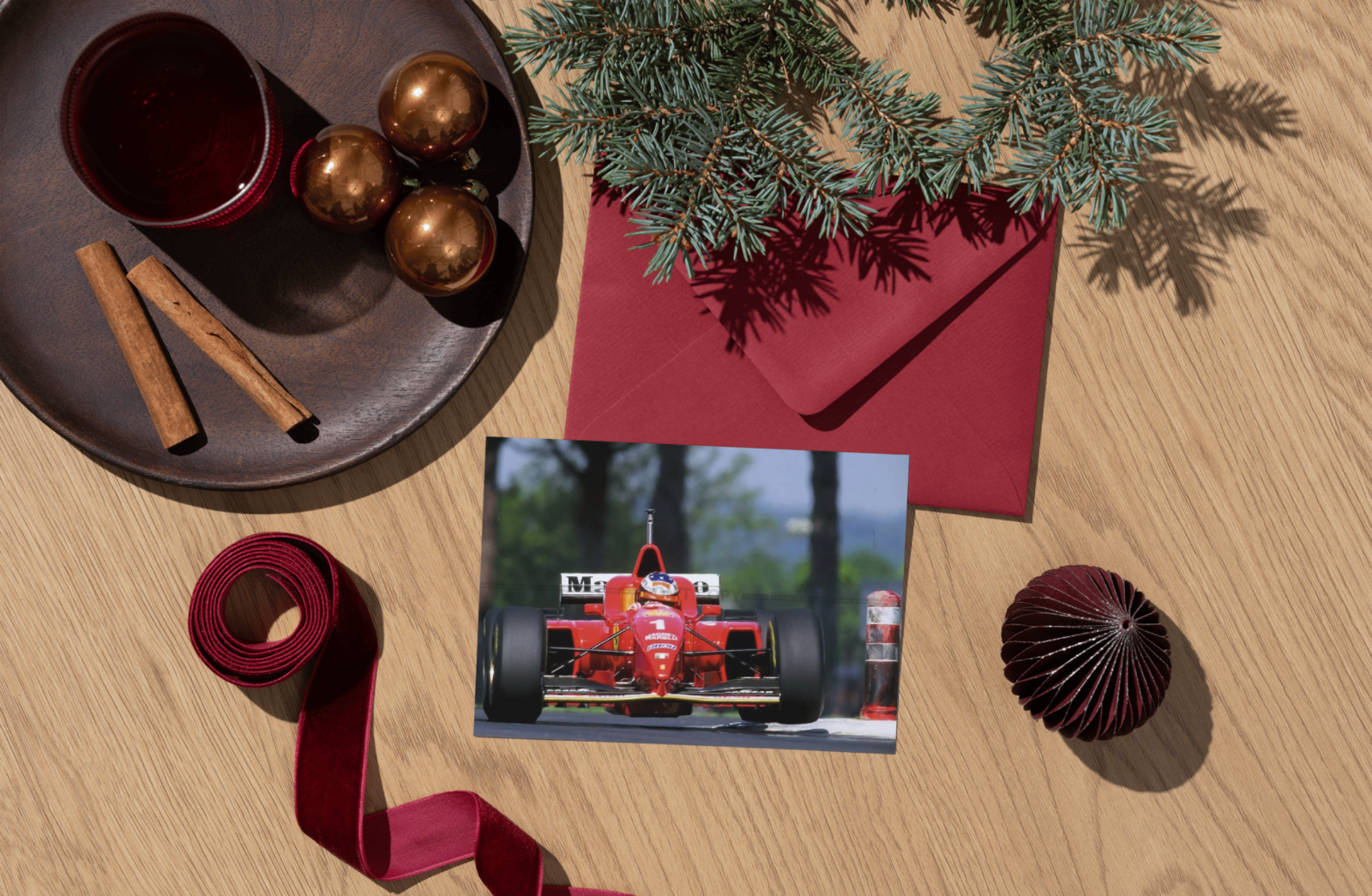 Photo Michael Schumacher – Ferrari F1 en pleine charge – Action racing – 15×20