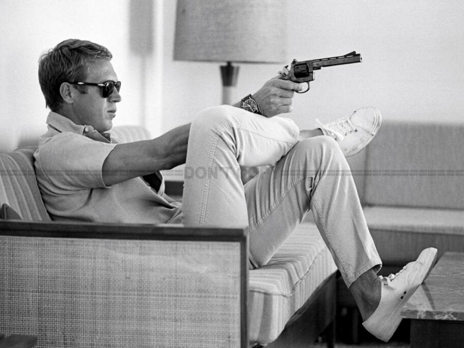 Photo Steve McQueen en 1963 - Noir et blanc  - 15×20