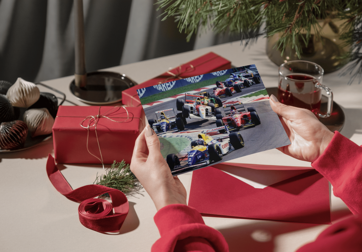 Photo Ayrton Senna – Duel avec Damon Hill – GP de Monza 1993 – Formule 1 – 15×20