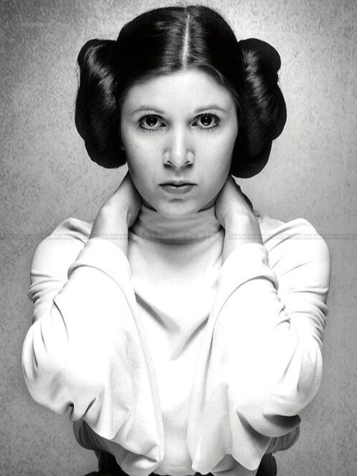 Photo Carrie Fisher - Princesse Leia Organa - Star Wars - Noir et blanc - 15x20