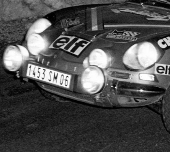 Photo Michèle Mouton & F. Conconi – Alpine A110 Rallye Monte-Carlo 1976 – 15x20