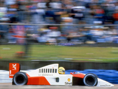 Photo Ayrton Senna – GP de Grande-Bretagne F1 1991 – McLaren-Honda MP4/6 – 15×20