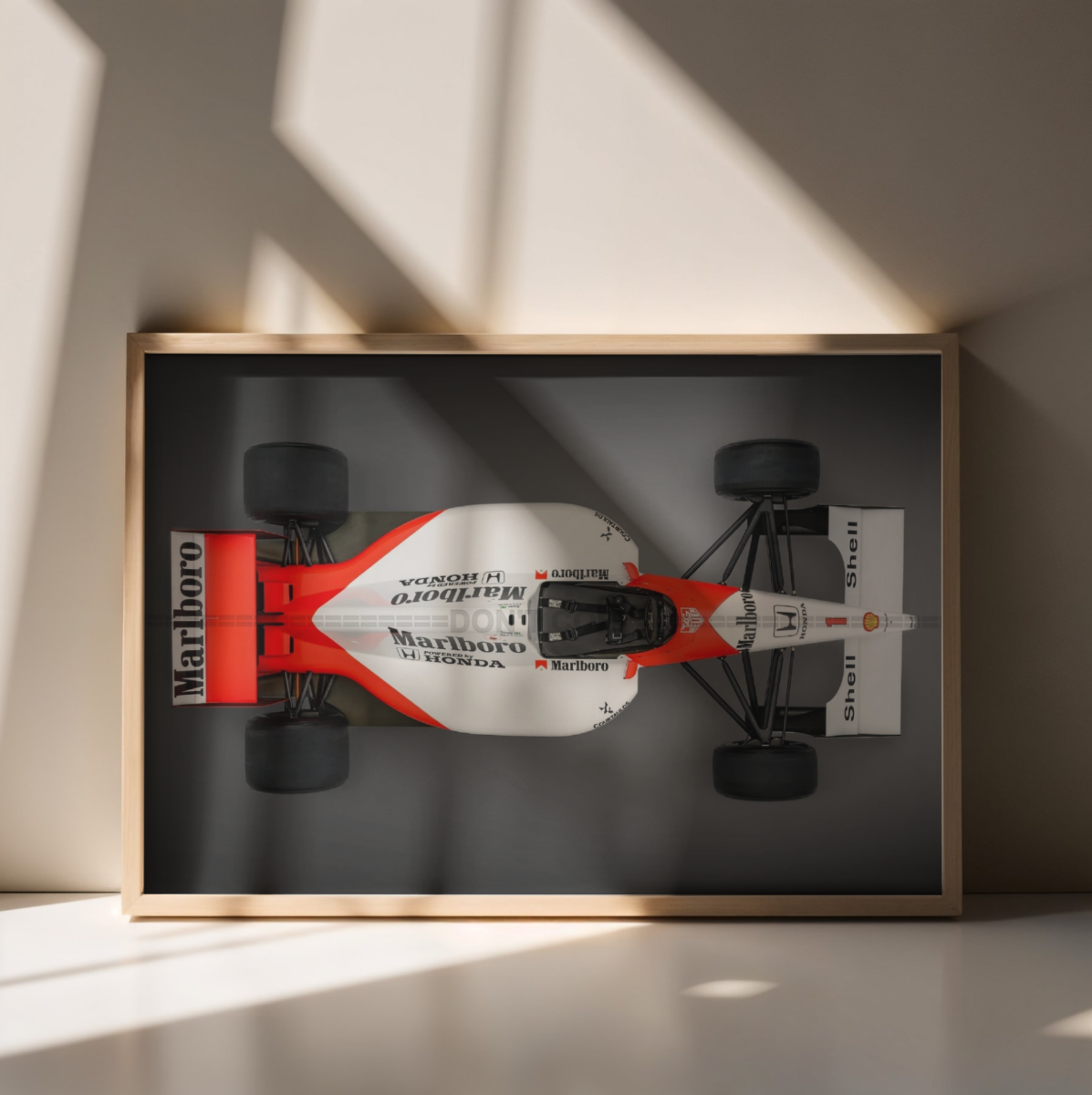 Photo McLaren Honda MP4/6 de Ayrton Senna – Champion GP du Brésil (1991) – 15×20