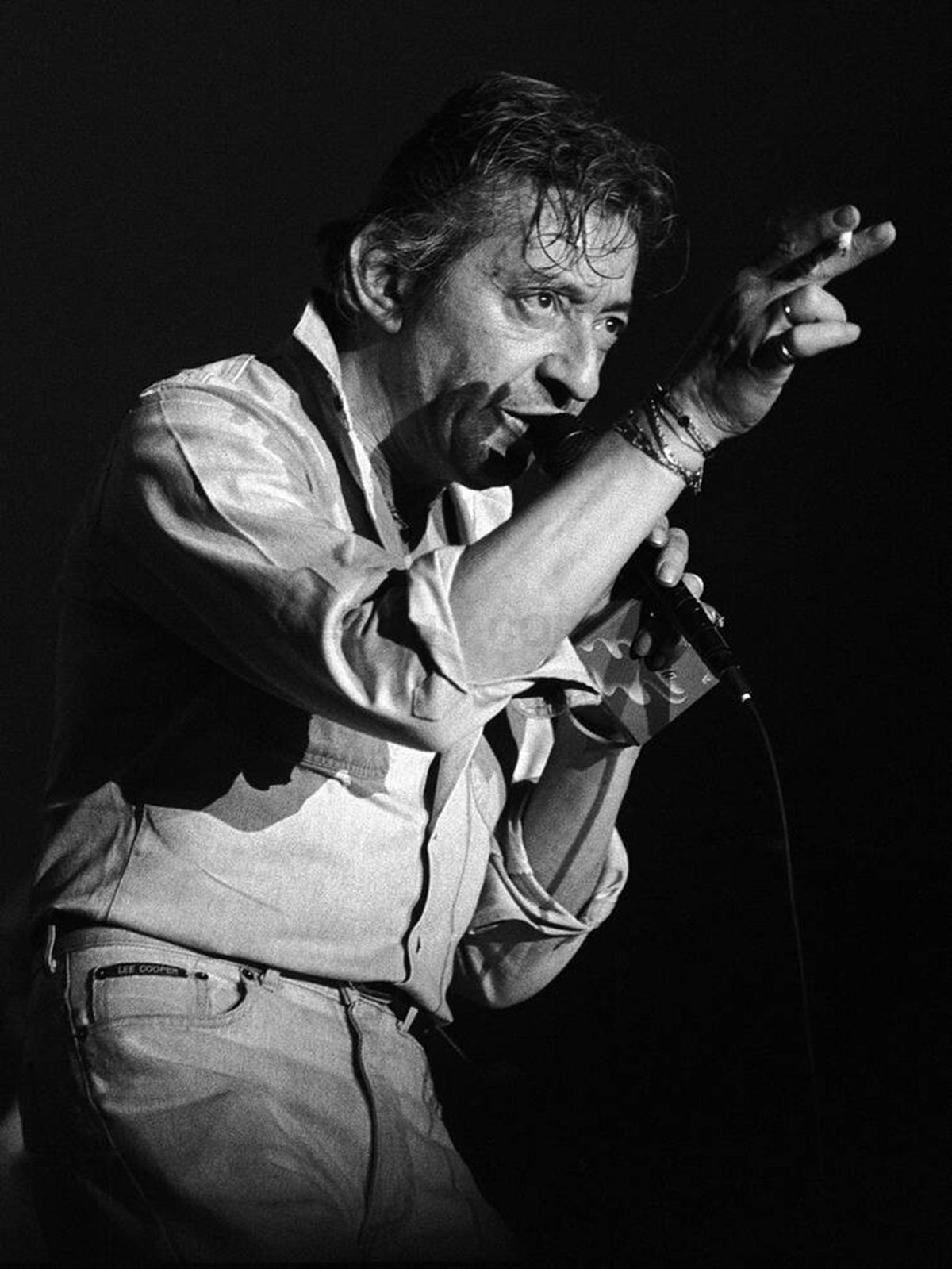 Photo Serge Gainsbourg au festival du Printemps de Bourges, avril 1986 - 15 x 20