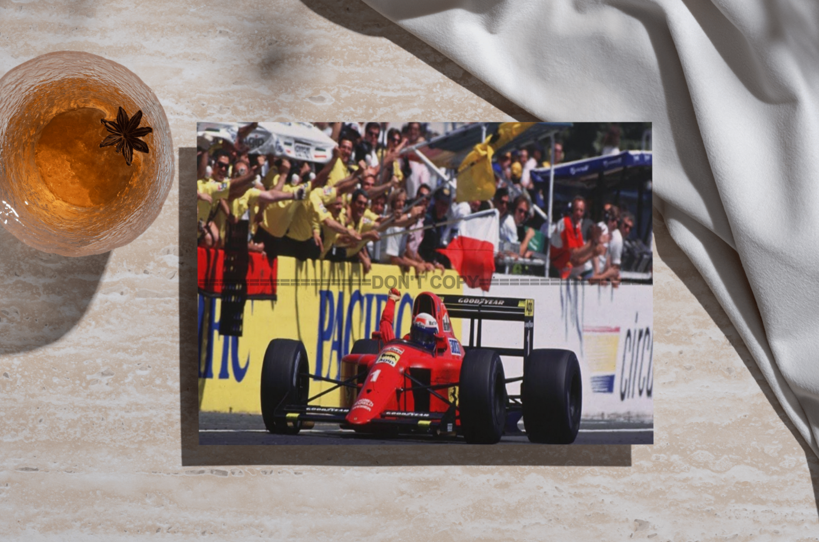 Photo Alain Prost – Ferrari 641 – Grand Prix F1 Circuit Paul Ricard 1990 – 15x20