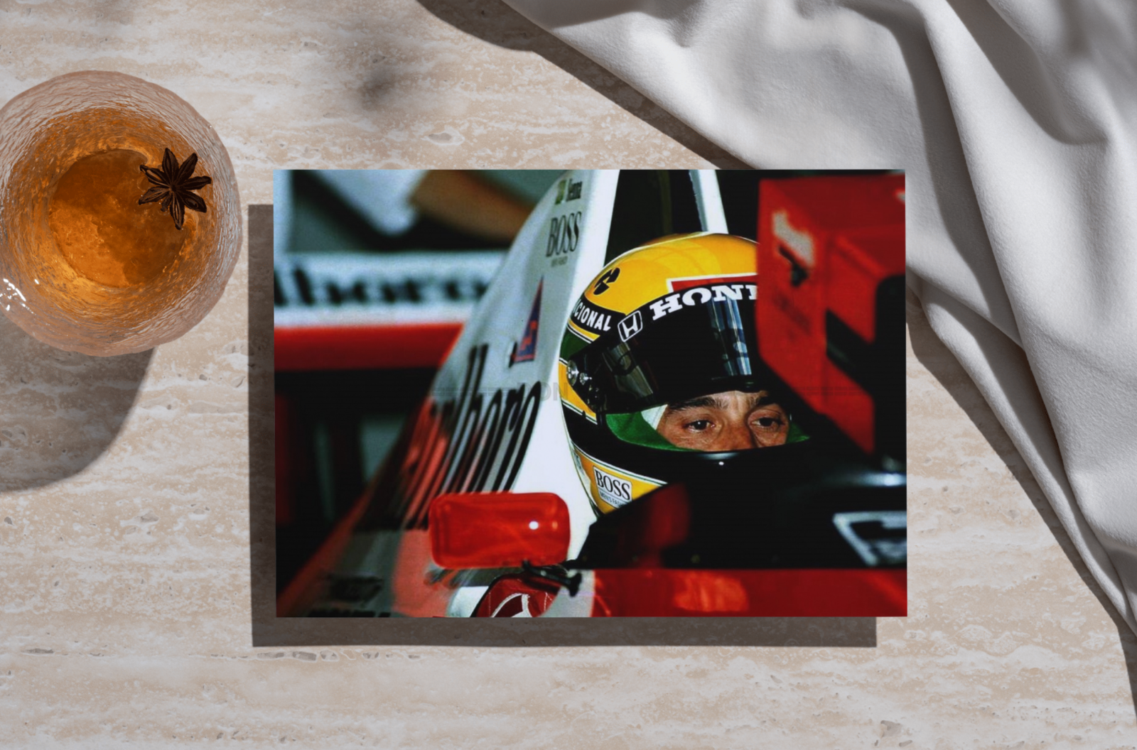 Photo Ayrton Senna lors des qualifications de Formule 1 - McLaren Honda – 15×20