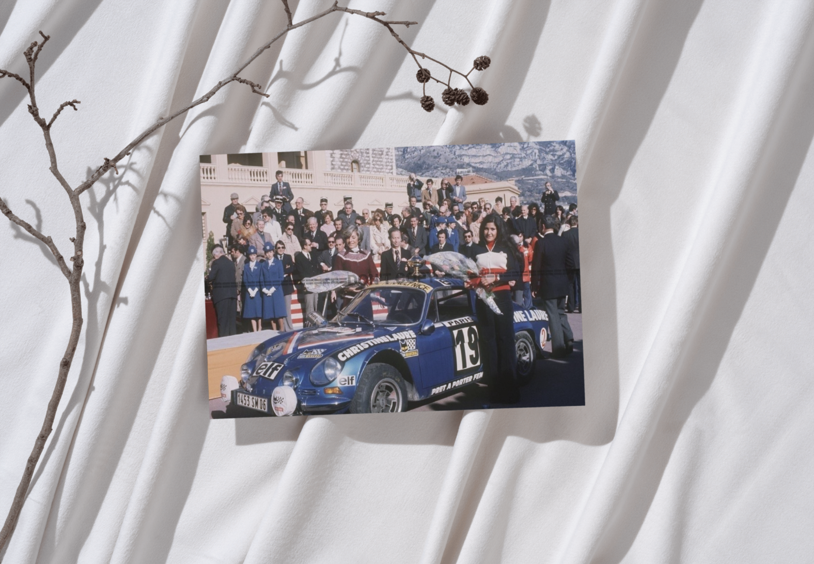 Photo Michèle Mouton – Alpine A110 1600 S – Rallye Monte-Carlo 1976 – 15x20