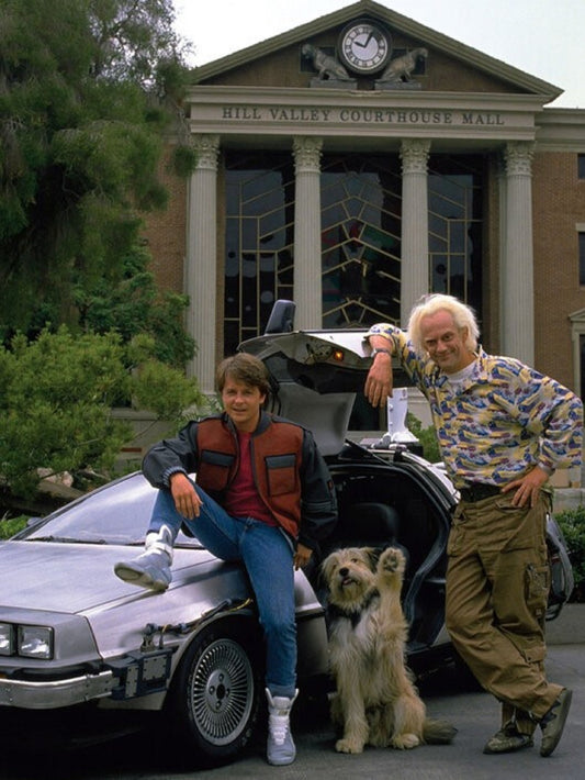 Photo Michael Fox, Christopher Lloyd & Freddie - Retour vers le futur 2 - 15x20