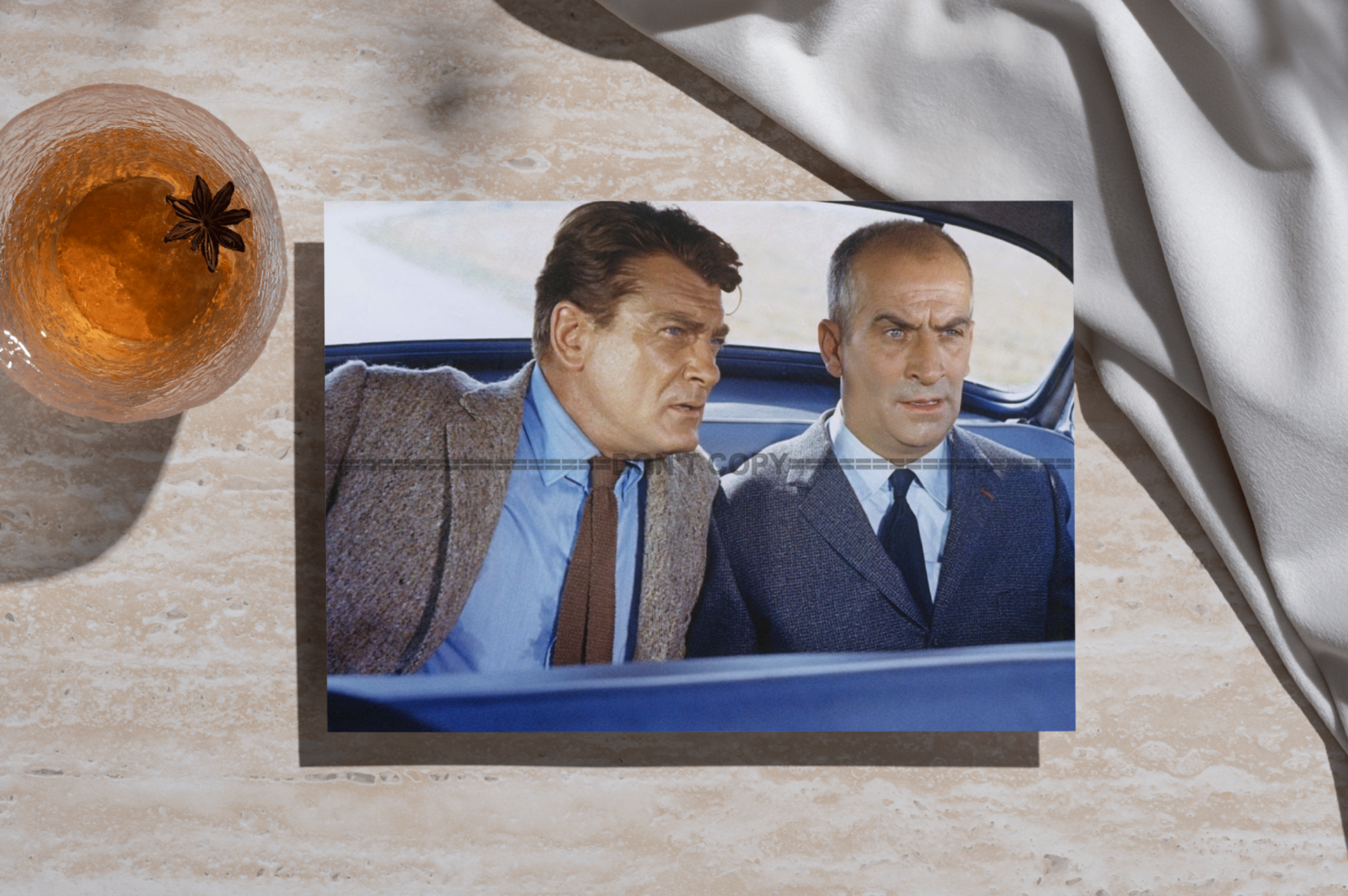 Photo Jean Marais & Louis de Funès – Fantômas 1964 – Scène Culte Cinéma - 15x20