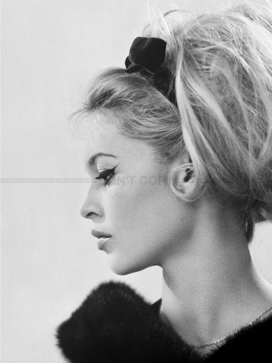 Photo Brigitte Bardot de profil - Par Sam Levin en 1963 - Noir et blanc - 15x20
