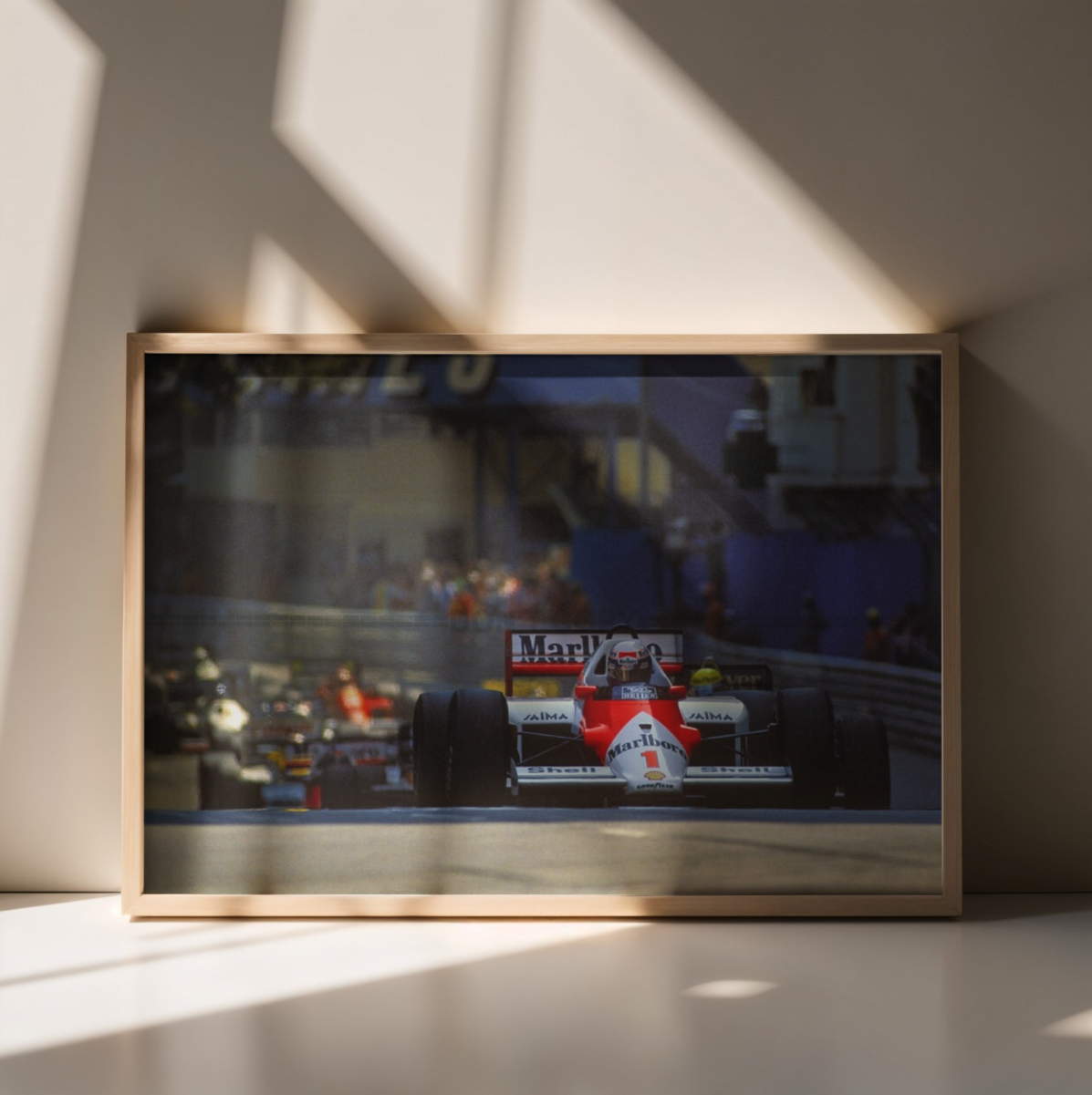 Photo Alain Prost devant Ayrton Senna – GP de Monaco F1 – Duel mythique – 15×20