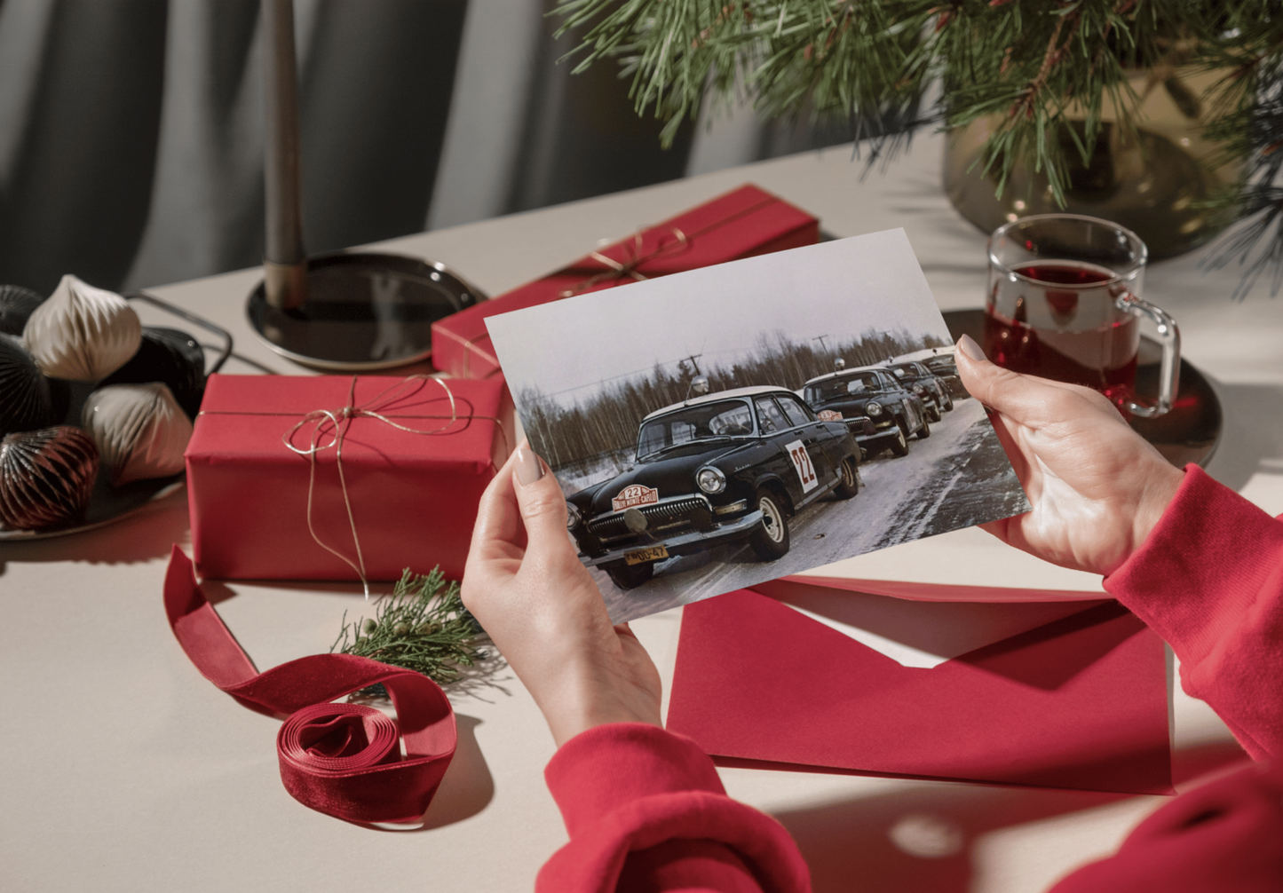 Photo Suchkov, Shchavelev – GAZ-21 Volga – Rallye Monte-Carlo Hiver 1964 – 15x20
