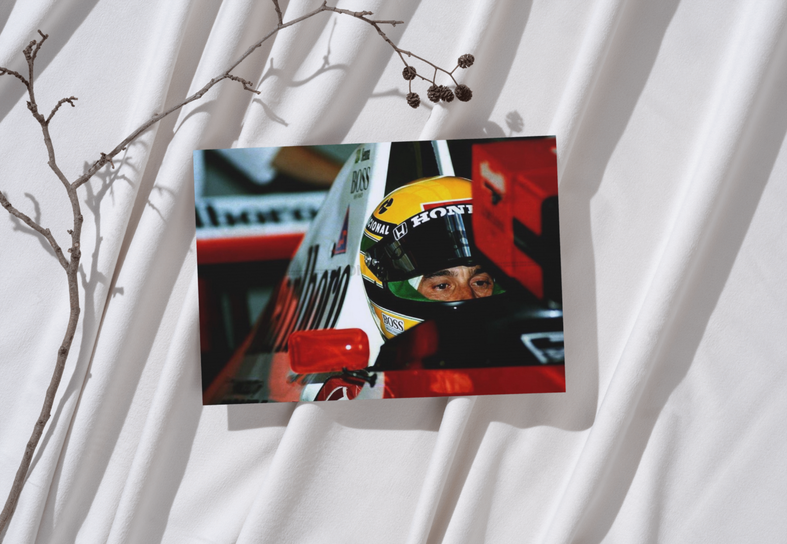 Photo Ayrton Senna lors des qualifications de Formule 1 - McLaren Honda – 15×20