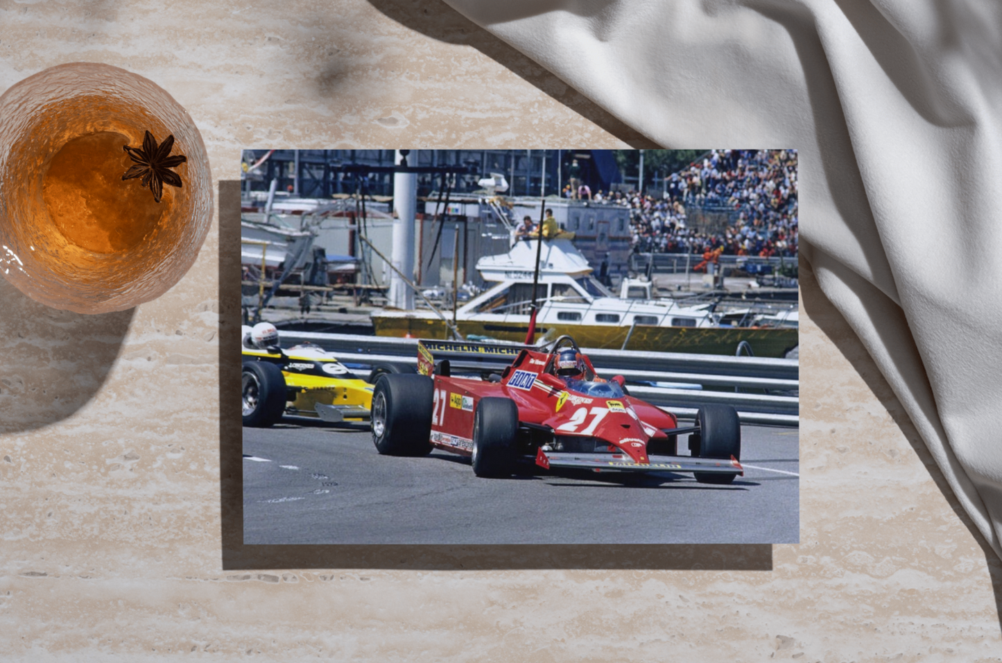 Photo Gilles Villeneuve – Monaco 1981 – Ferrari n°27 Formule 1 – Vintage – 15×20