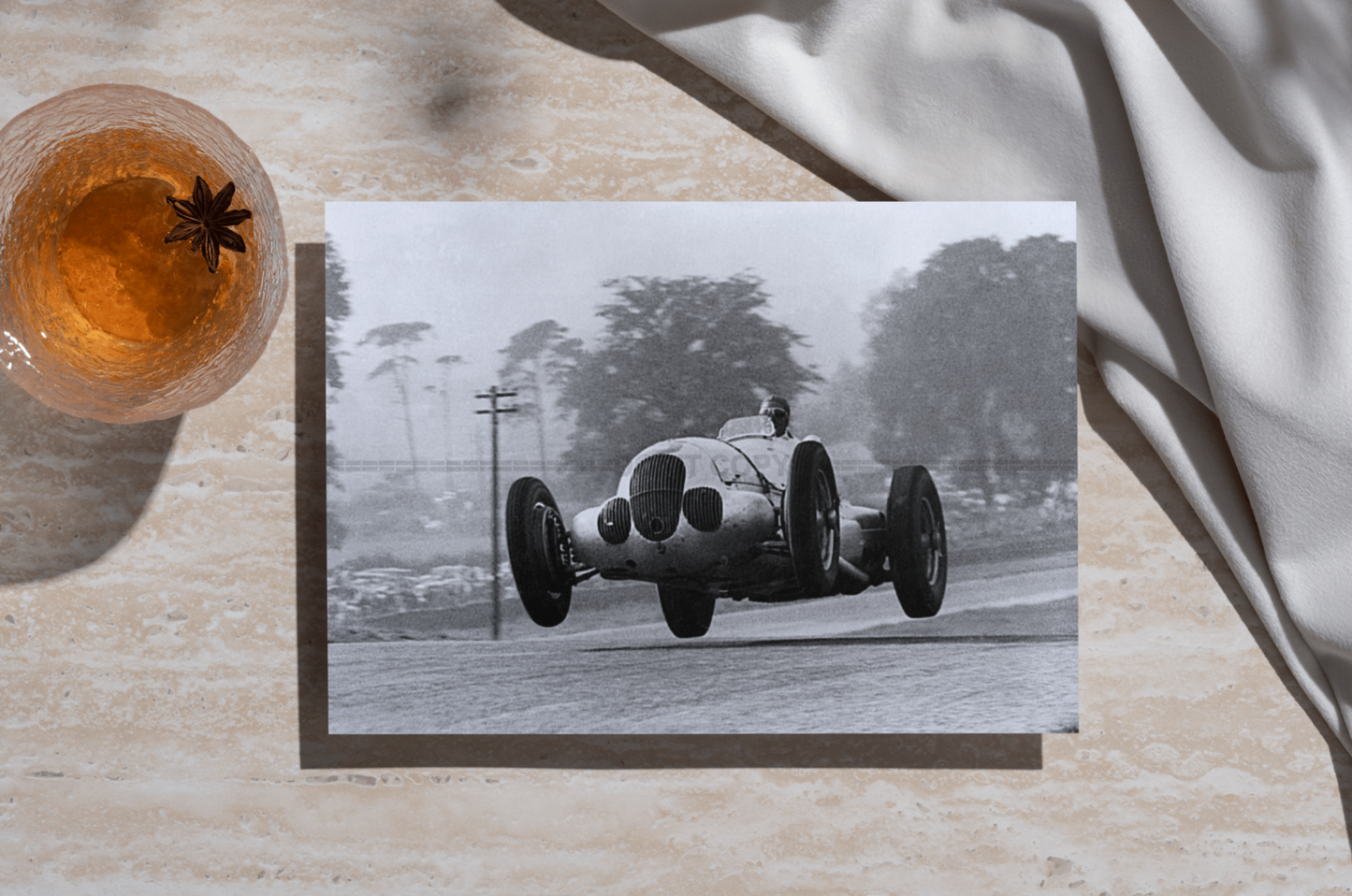 Photo Manfred von Brauchitsch – GP de Donington (1937) – Flèche d’Argent – 15×20