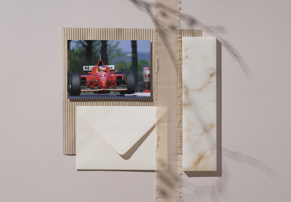 Photo Michael Schumacher – Ferrari F1 en pleine charge – Action racing – 15×20