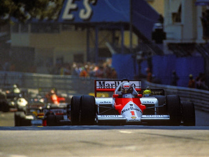 Photo Alain Prost devant Ayrton Senna – GP de Monaco F1 – Duel mythique – 15×20