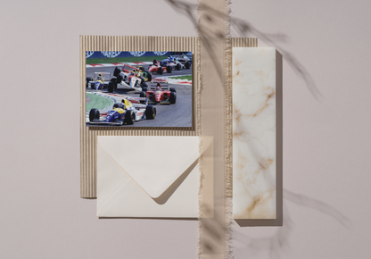 Photo Ayrton Senna – Duel avec Damon Hill – GP de Monza 1993 – Formule 1 – 15×20