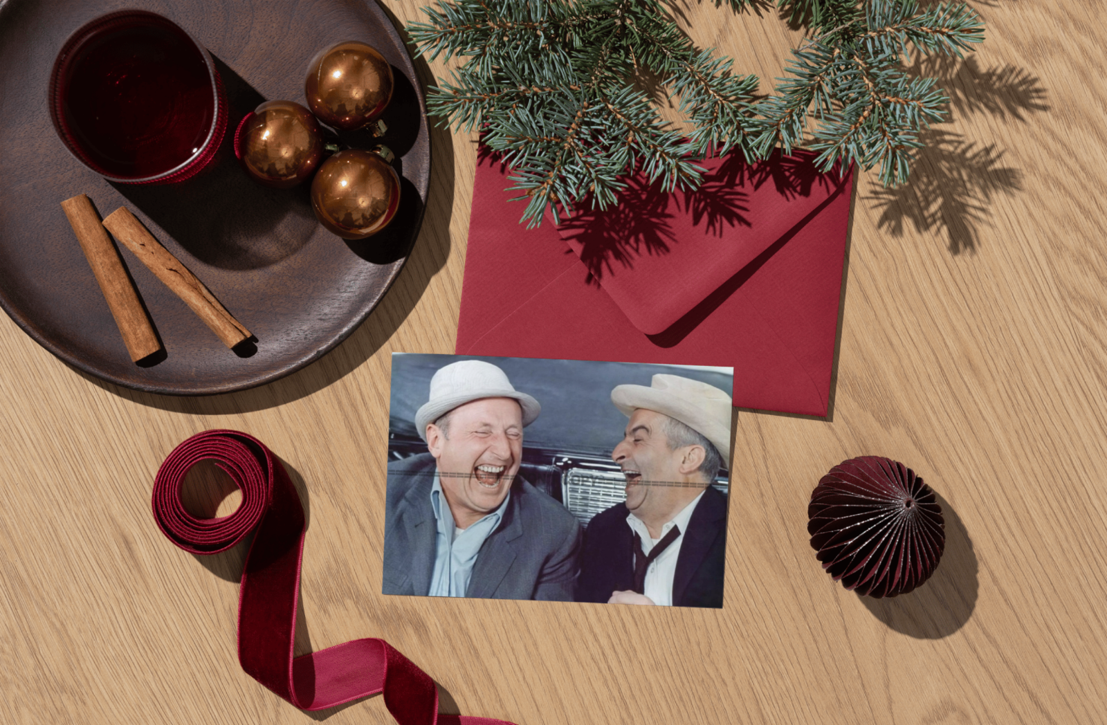 Photo Louis de Funès & Bourvil – Le Corniaud (1965) – Scène Culte Cinéma – 15×20