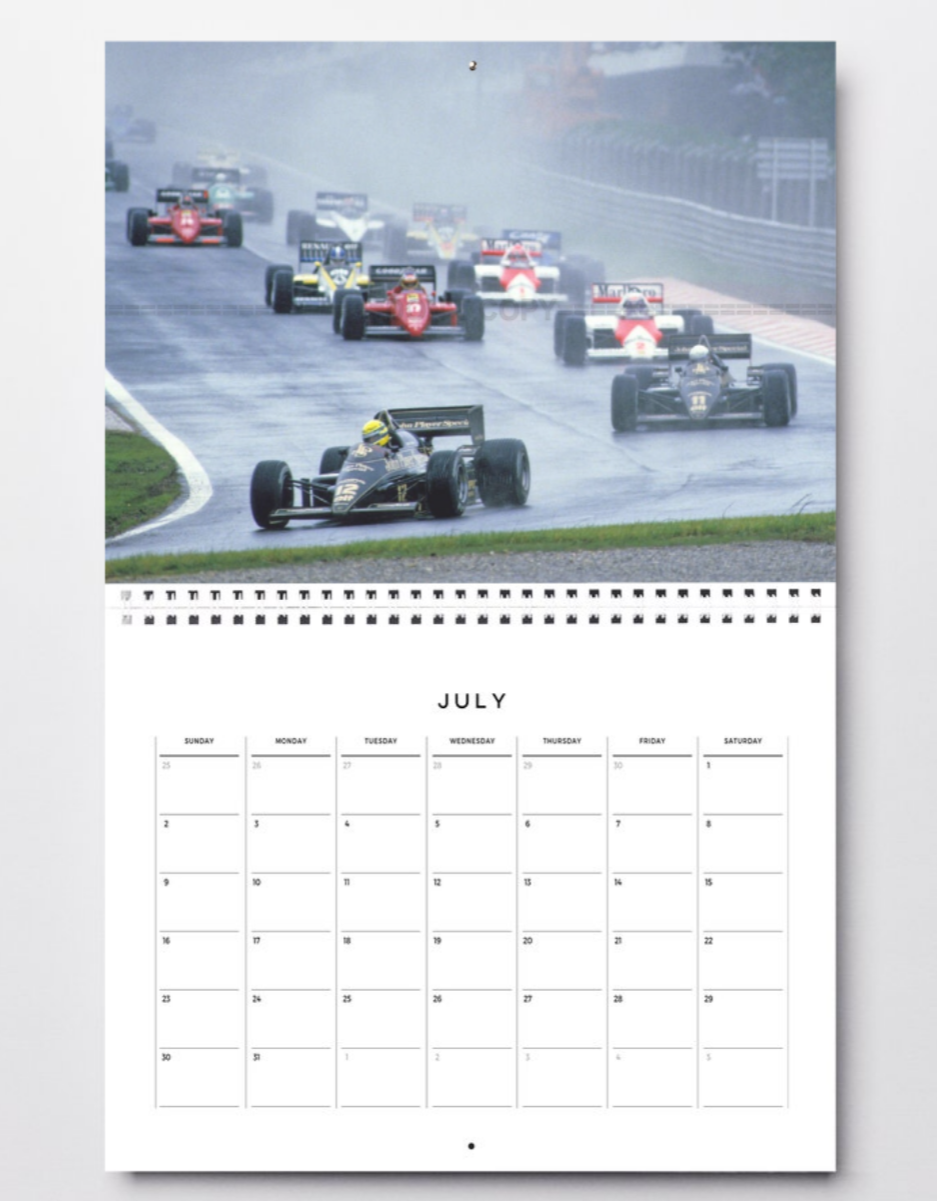 Photo Ayrton Senna – Estoril 1985 – Premiere Victoire F1 – Sous la pluie – 15×20