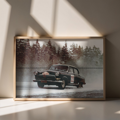 Photo Suchkov, Shchavelev – GAZ-21 Volga – Rallye Monte-Carlo Neige 1964 – 15×20