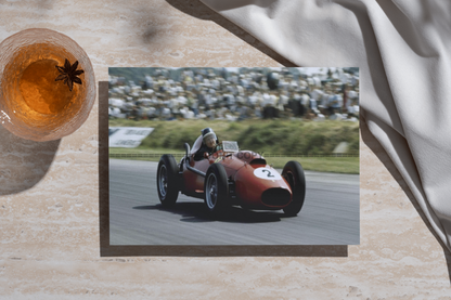 Photo Mike Hawthorn – Ferrari Dino 246 – Grand Prix F1 (1958) – Course – 15×20